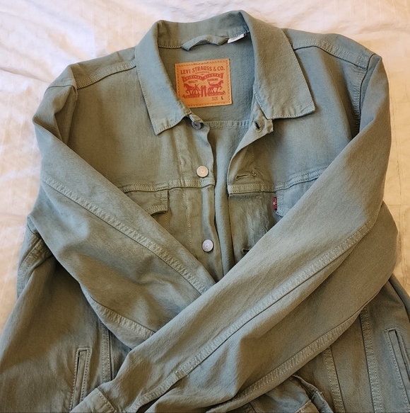 Levi's Womens Olive Green Denim Jacket - Picture 5 of 5